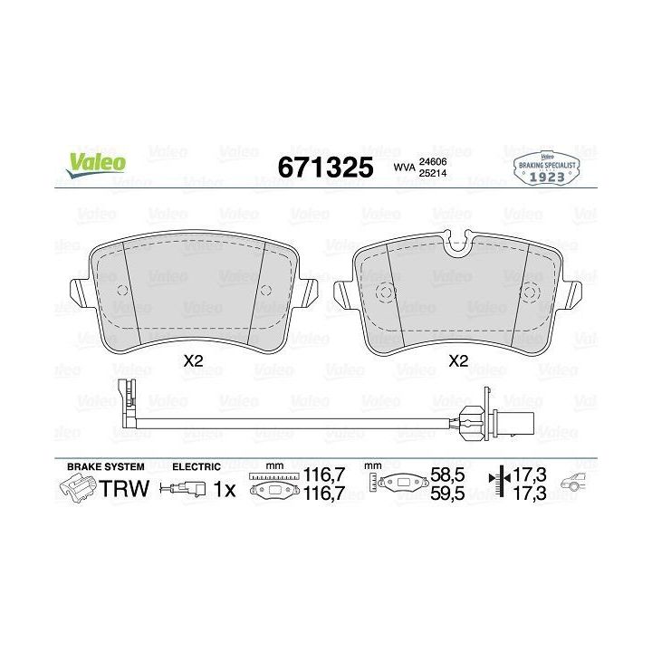 Arka Disk Balatası Volkswagen Audi A6 A7 A8 Modelleri İçin (2010-) - VALEO 671325