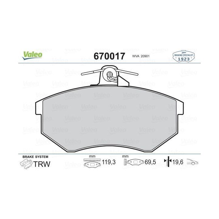 Ön Disk Fren Balatası Audi A4, Cabriolet, Coupe, 80, 90 Modelleri İçin (1979-2001) - VALEO 670017