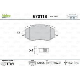 Ön Disk Fren Balatası Renault Megane IV İçin - VALEO 670118