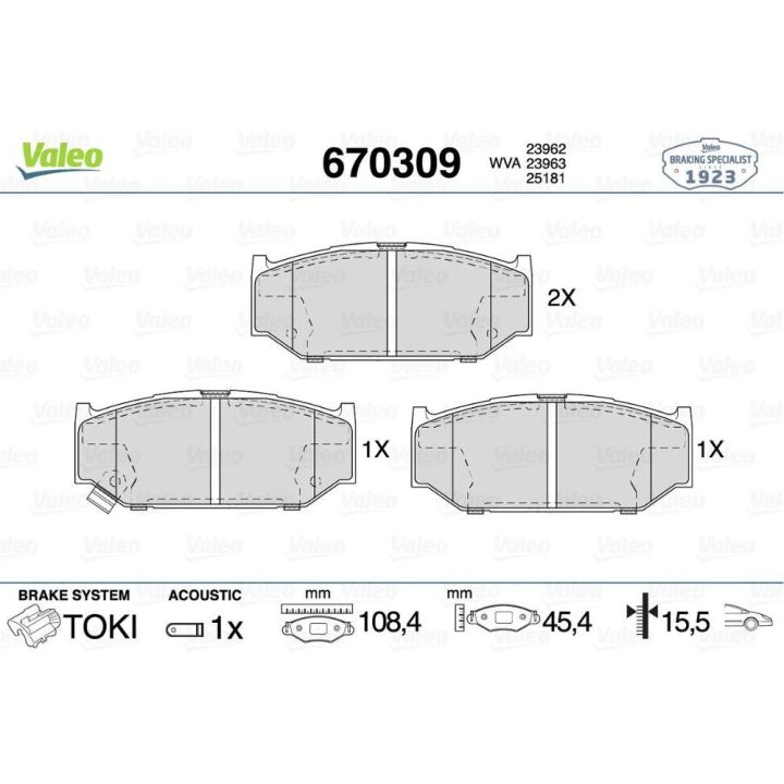 Ön Disk Fren Balatası Suzuki Swift 1.6 İçin (2006-) - VALEO 670309