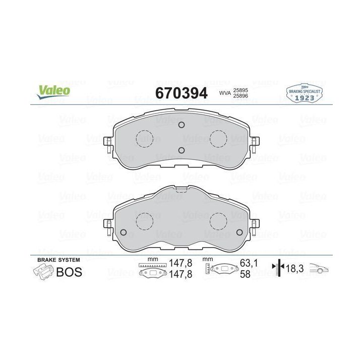 Ön Disk Fren Balatası Peugeot 308 II 308 SW II İçin (2013-) - VALEO 670394