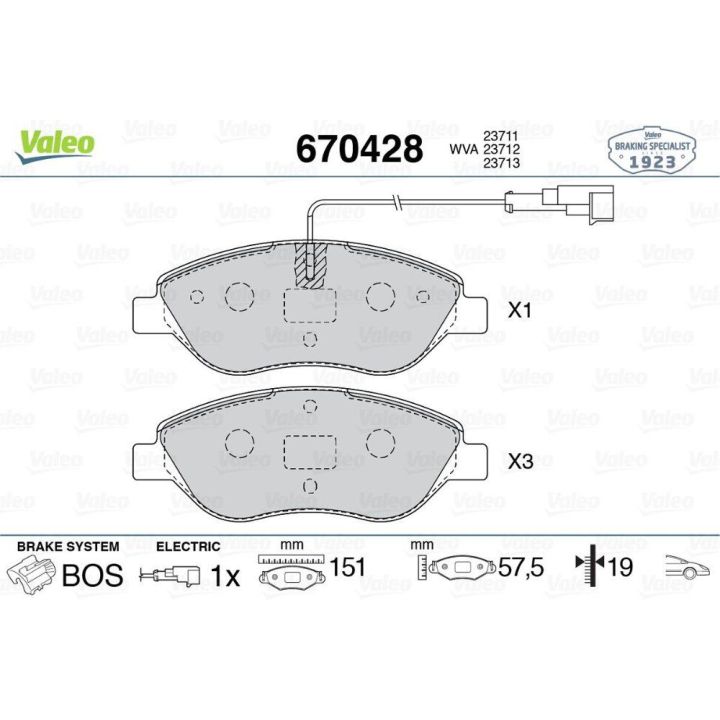 Ön Disk Fren Balatası Alfa Romeo Mi.To İçin (2015-) - VALEO 670428