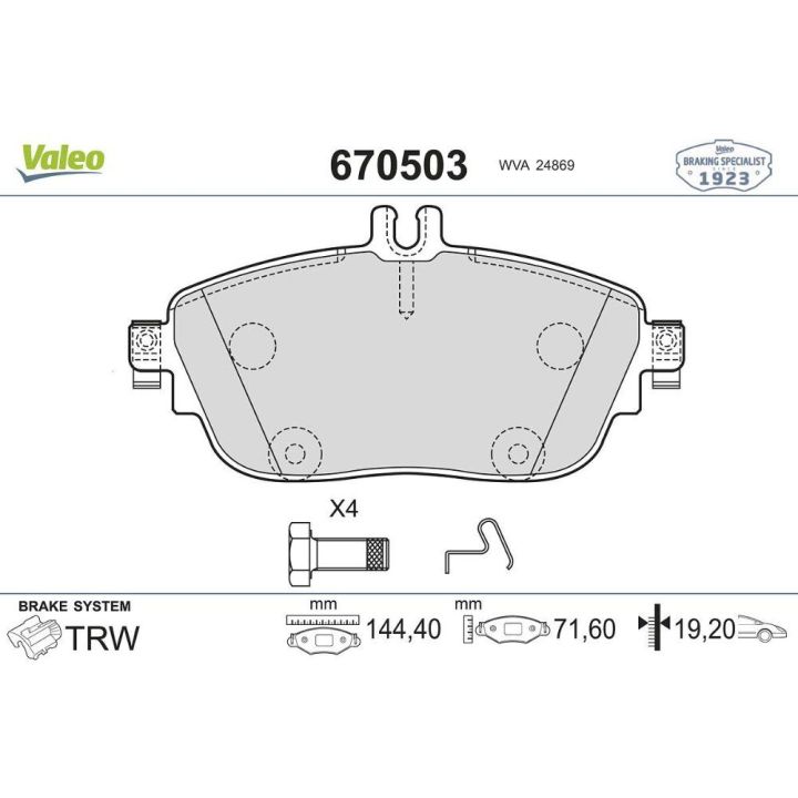 Ön Fren Balatası Mercedes B Serisi Opel Sports Tourer İçin (2011-2018) - VALEO 670503