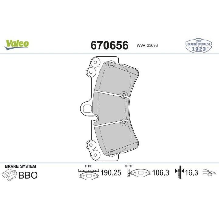 Ön Disk Fren Balatası Audi Q7 Porsche Cayenne Volkswagen Touareg İçin (2002-2015) - VALEO 670656