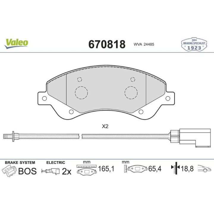 Ön Disk Fren Balatası Ford Transit ve Transit Tourneo İçin (2006-) - VALEO 670818