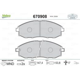 Ön Disk Fren Balatası Hyundai H-1 Starex H100 Porter İçin (1996-) - VALEO 670908