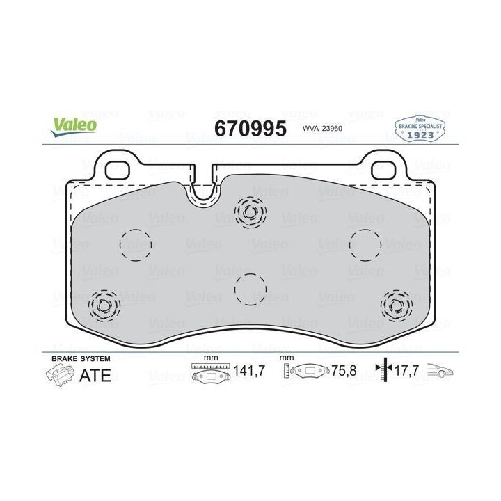 Disk Fren Balatası Ön Mercedes E-Class S-Class SL İçin (2005-) - VALEO 670995