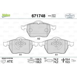 Kablosuz Fren Balatası VW Golf Polo Audi A3 Seat Leon İçin (1997-2010) - VALEO 671748