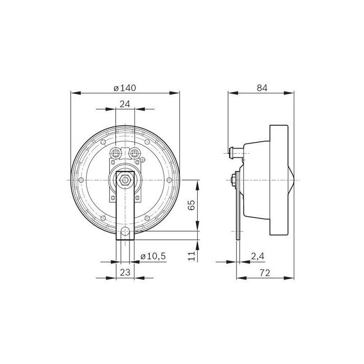 Korna Seti 12V 60W Europa Deco Ring (115dB) - BOSCH 0320223911