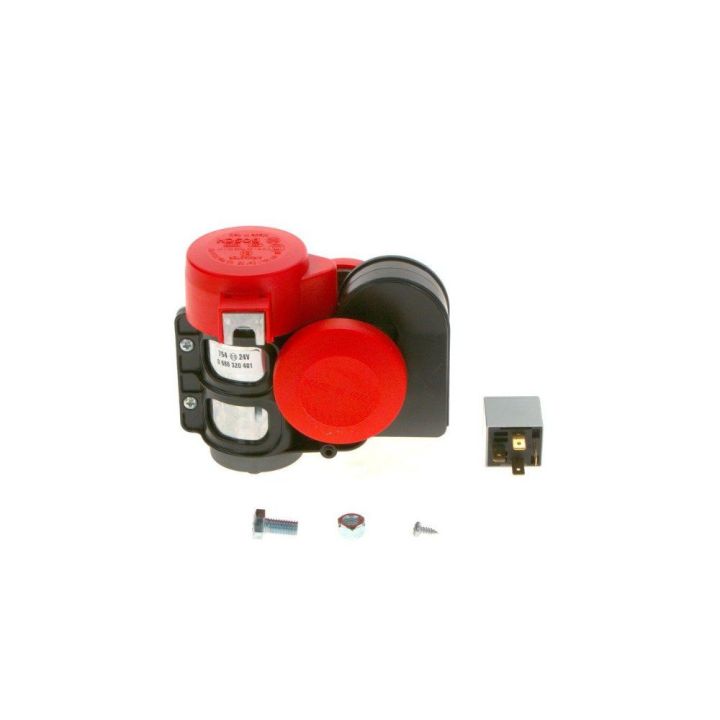 Ferrari Tipi Kompresörlü Çift Tonlu Röleli Korna 24V 520-660 HZ 115DB  - BOSCH 0986320401