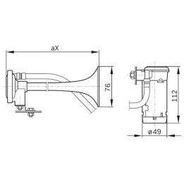 Havalı Korna İki Tonlu 12V 240W 217mm - BOSCH 0328003024