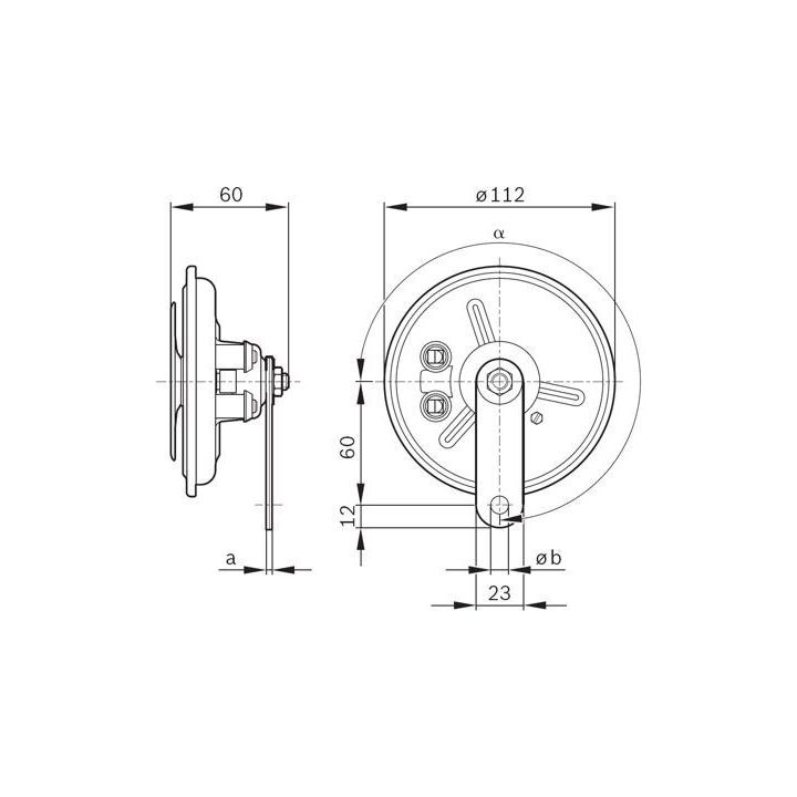 Dıtdıt Korna 24V Üniversal Siyah Yüksek Sesli - BOSCH 0986320302