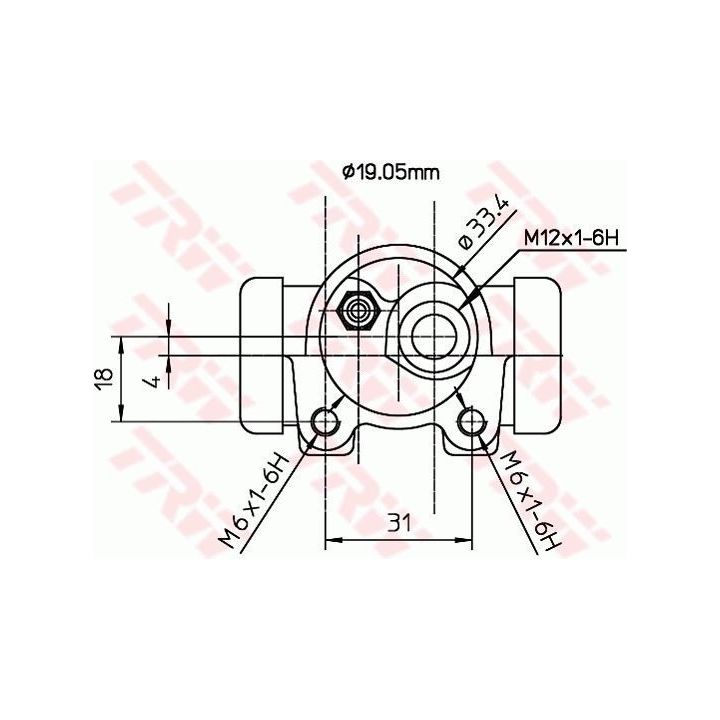 Fren Silindiri Arka Sol Citroen Saxo Peugeot 106 ABS'siz 19mm - TRW BWD129