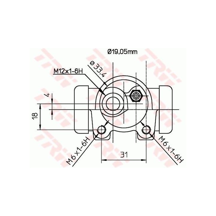 Fren Silindiri Arka Sağ Citroen Saxo Peugeot 106 ABS'siz 19mm - TRW BWD130