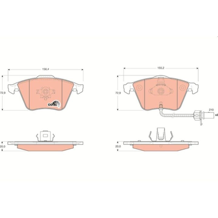 Ön Disk Balatası Audi A4 (8EC B7) A6 (4F2 4F5 4FH C6) A6L (C6) İçin (2005-2013) - TRW GDB1659