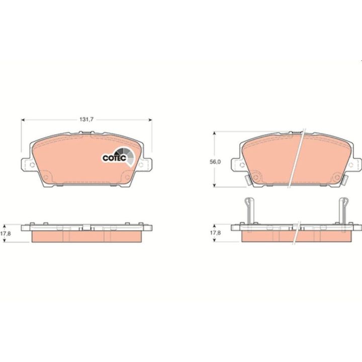 TRW Disk Balata Ön Honda: Civic VIII Hatchback (fn, Fk), Civic VIII Saloon (fd, Fa) 2011-2018
