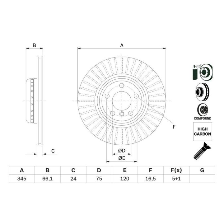 Fren Diski BMW 1-2-3-4 Serisi İçin - BOSCH 0986479E06