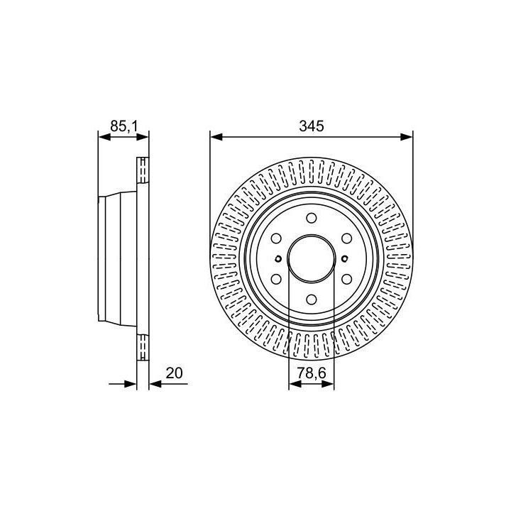 Cadillac Chevrolet GMC Avalanche Escalade Arka Fren Diski (2006-2013) - BOSCH 0986479W32