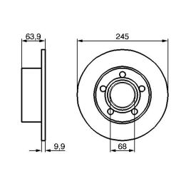 Arka Fren Diski 245mm Skoda Superb Volkswagen Passat Variant İçin (1996-) - BOSCH 0986478132