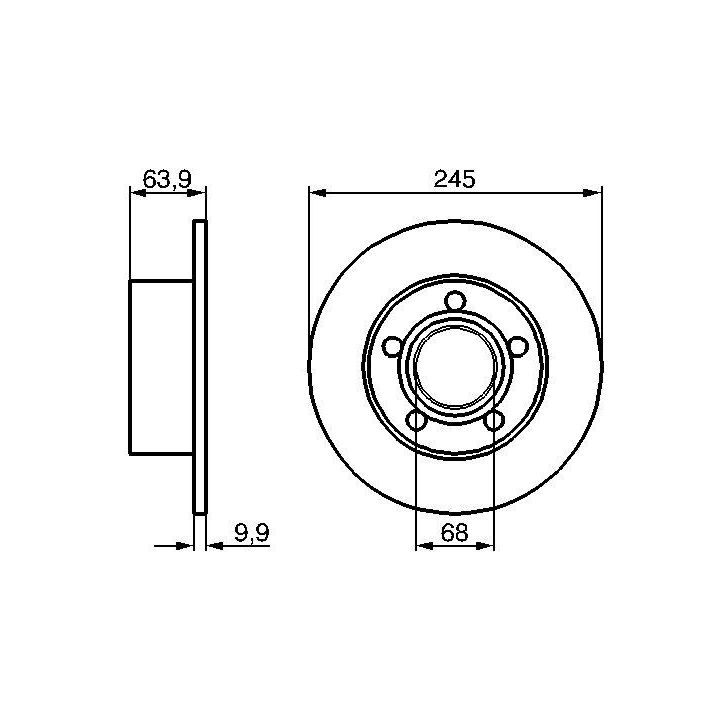 Arka Fren Diski 245mm Skoda Superb Volkswagen Passat Variant İçin (1996-) - BOSCH 0986478132