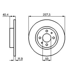 Ön Fren Diski 257mm Fiat Brava Bravo I Marea Punto Tempra Tipo Alfa Romeo 145 146 İçin - BOSCH 0986478343