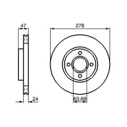 Ön Havalı Fren Diski 278mm Ford Mondeo İçin (1996-) - Bosch 0986478427