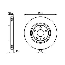 Ön Havalı Fren Diski 284mm Fiat Egea Doblo Fiorino Alfa Romeo 147 156 İçin (2000-) - Bosch 0986478521