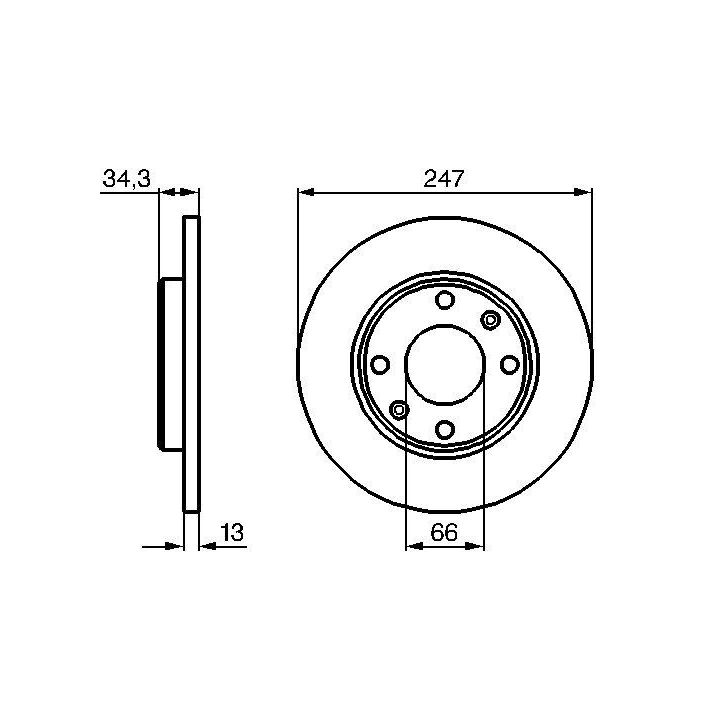 Ön Düz Fren Diski Citroen Xsara Ve Peugeot 206 İçin (1997-) - BOSCH 0986478887