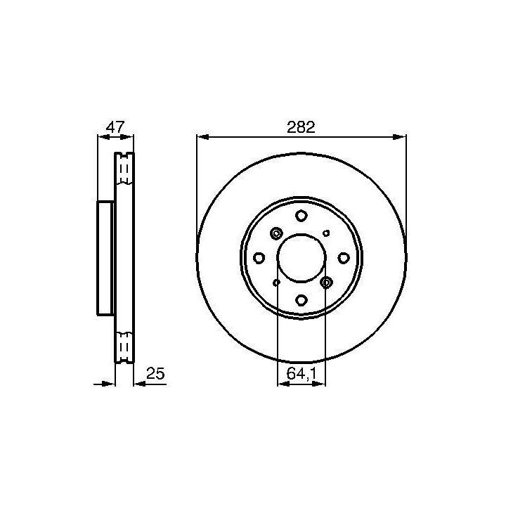 Ön Havalı Fren Diski Honda Accord VII İçin (1998-2002) - BOSCH 0986478982