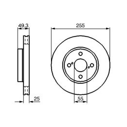 Fren Diski Ön Havalı 255MM Ascent Corolla (2000-) - BOSCH 0986479085