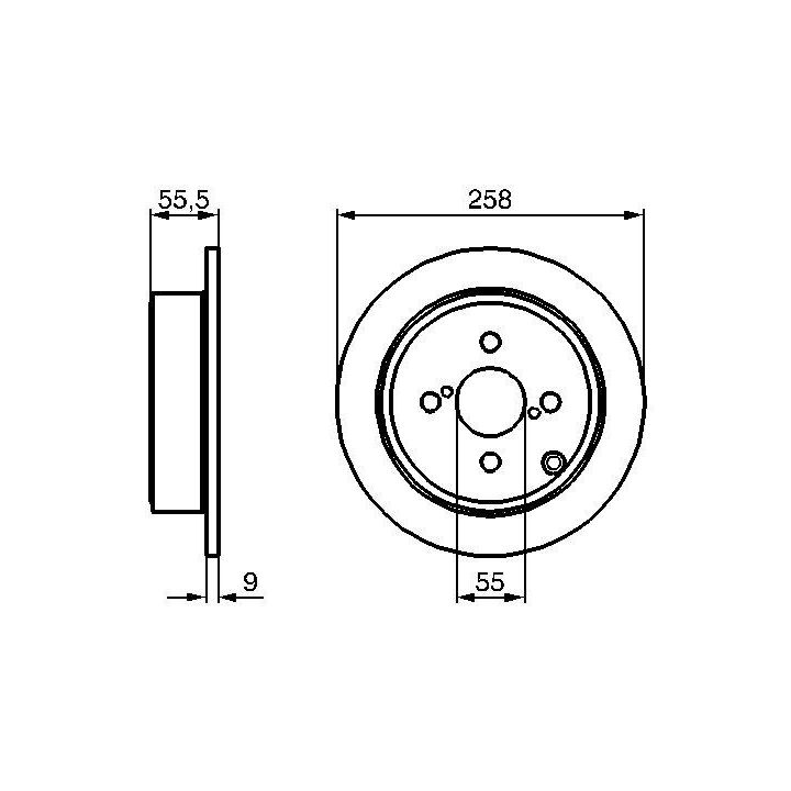 Fren Diski Arka 258MM Toyota Corolla E12 İçin (2002-) - BOSCH 0986479086