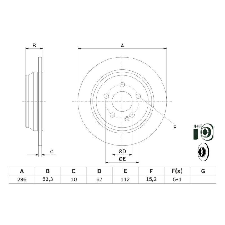 Fren Diski Arka 296MM Kaplamalı Viano Vito CDI Motorlar İçin (2003-2014) - BOSCH 0986479138