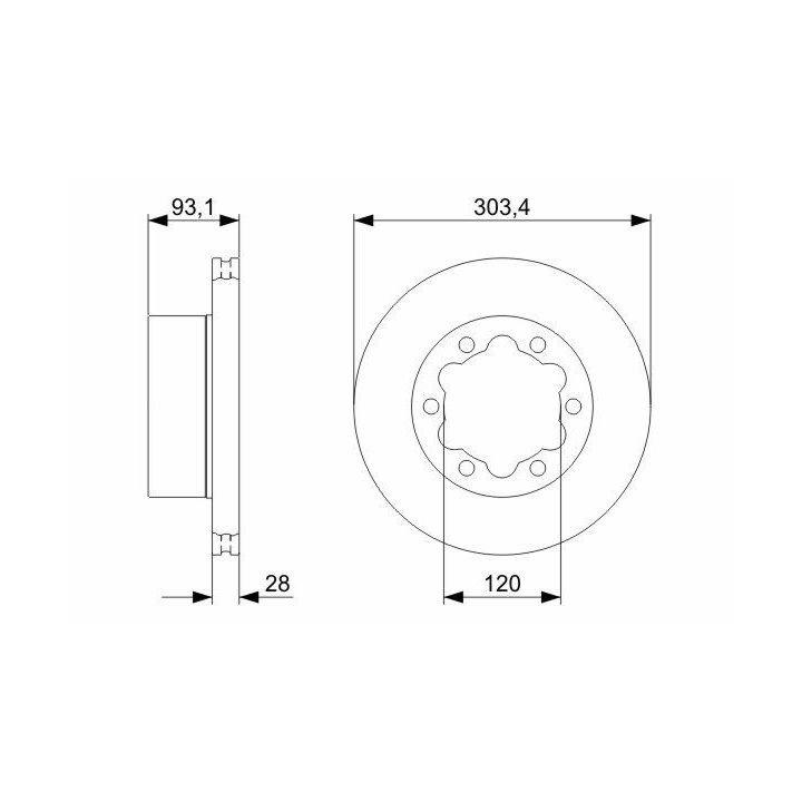Arka Fren Diski Çift Teker VW Crafter Mercedes Sprinter 5T İçin (2006-) - Bosch 0986479296
