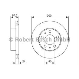 Ön Havalı Fren Diski 300mm Ducato Boxer Jumper Tüm Modeller 16 Jant Karsan Jest İçin (Kalınlık 24mm) - BOSCH 0986479314