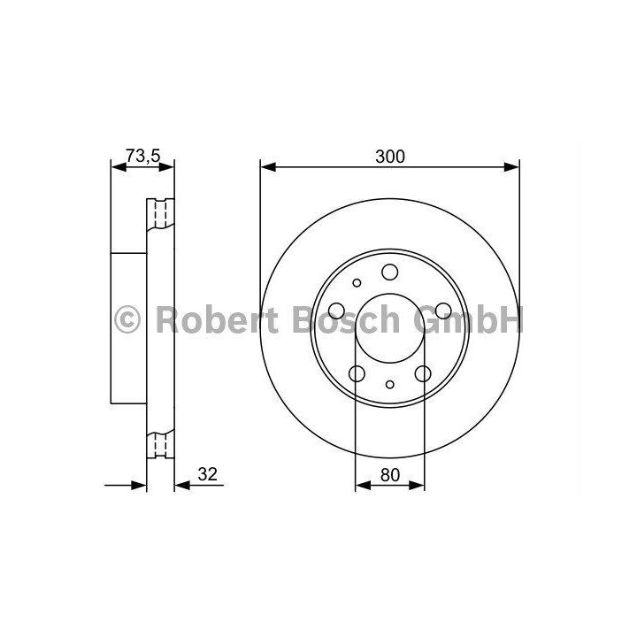 Ön Fren Diski PSA Jumper III Boxer III Ducato III 20Q İçin (2006-) - BOSCH 0986479315
