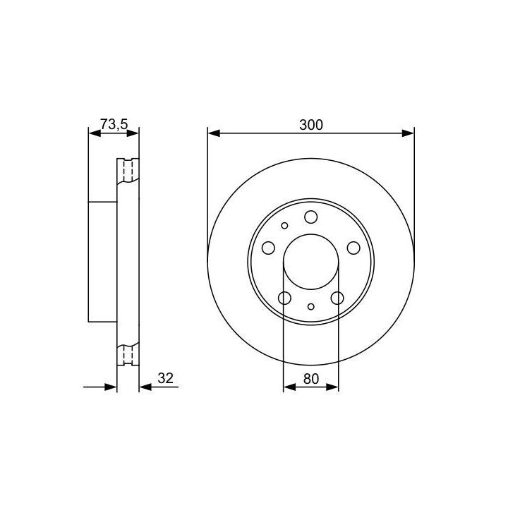 Ön Fren Diski PSA Jumper III Boxer III Ducato III 20Q İçin (2006-) - BOSCH 0986479315