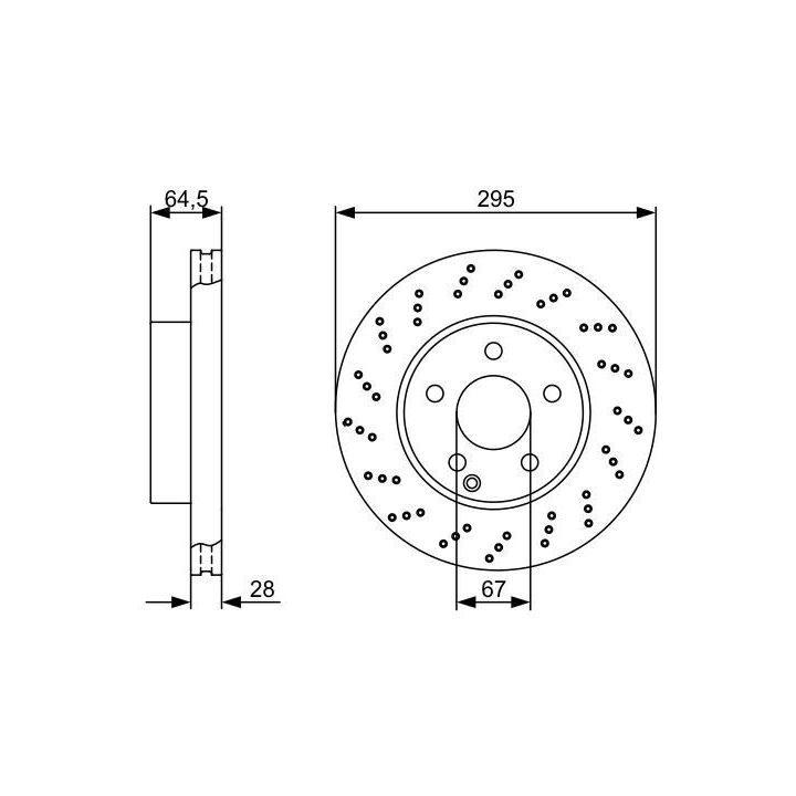 Ön Fren Diski Mercedes W204 S204 C204 R197 C197 İçin (2007-2014) - BOSCH 0986479331