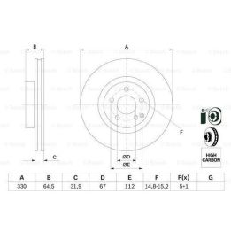 Ön Fren Diski 330mm Hava Kanallı GLK Serisi E Serisi 4Matic İçin (2005-) - BOSCH 0986479332