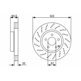Ön Delikli Havalı Fren Diski Mercedes E Serisi 322mm (2008-) - BOSCH 0986479408