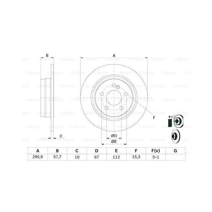Arka Fren Diski Mercedes C Serisi E Serisi Coupe Cabrio İçin (2008-2016) - BOSCH 0986479410