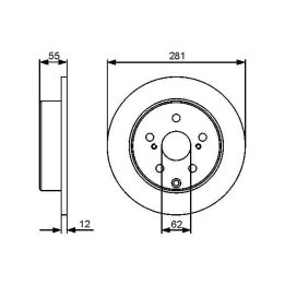 Arka Düz Fren Diski Toyota RAV4 İçin 281mm (2006-2013) - BOSCH 0986479419
