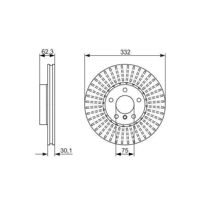 Ön Fren Diski 332mm BMW E70 F15 E71 F16 Serisi İçin - Bosch 0986479624