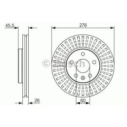Ön Fren Diski 276mm Opel Astra J Cruze Aveo T300 İçin (2010-) - Bosch 0986479643
