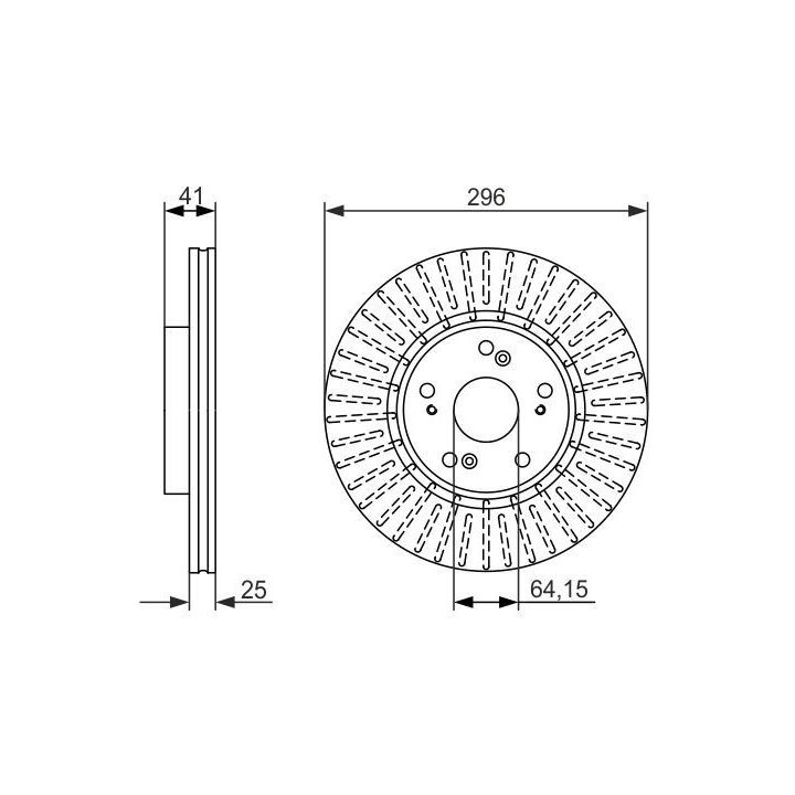 Ön Fren Diski 296mm Honda Accord İçin (2009-2012) - Bosch 0986479744