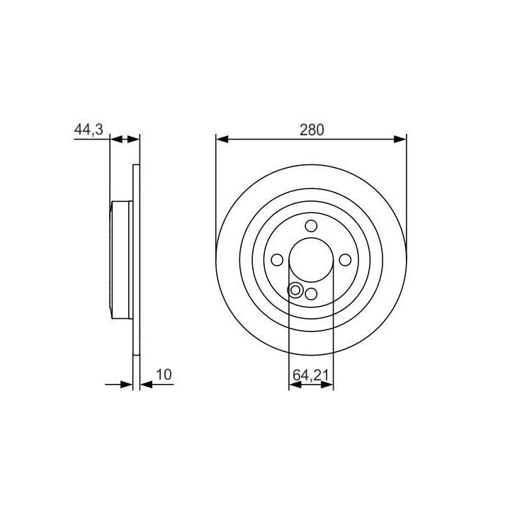 Arka Fren Diski Mini R55 R56 R57 R58 R59 - BOSCH 0986479A08