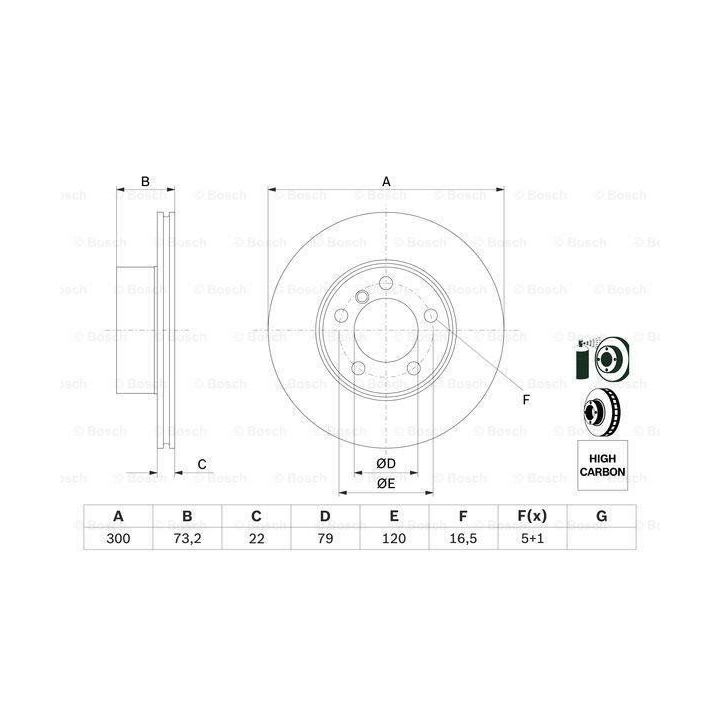 Ön Fren Diski BMW F20 F21 F30 F31 F34 - BOSCH 0986479A18