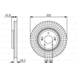 Ön Fren Diski 319.8MM Hava Kanallı Hyundai i40 Kia Optima (2011-) - BOSCH 0986479A21