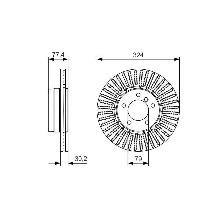 Ön Fren Diski BMW E60 E61 E63 E64 Serileri İçin - BOSCH 0986479D39