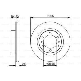 Ön Havalı Fren Diski 318.5 Mm Toyota Hilux İçin (2005-) - BOSCH 0986479R46