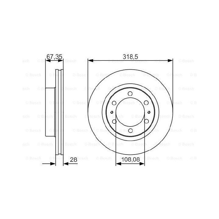 Ön Havalı Fren Diski 318.5 Mm Toyota Hilux İçin (2005-) - BOSCH 0986479R46